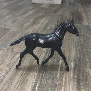 Black colt, white for lock,black mane and tail